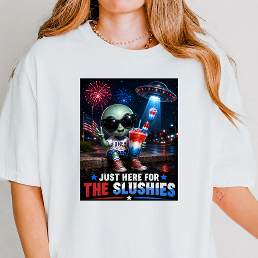 Just Here For The Slushies Alien Tee