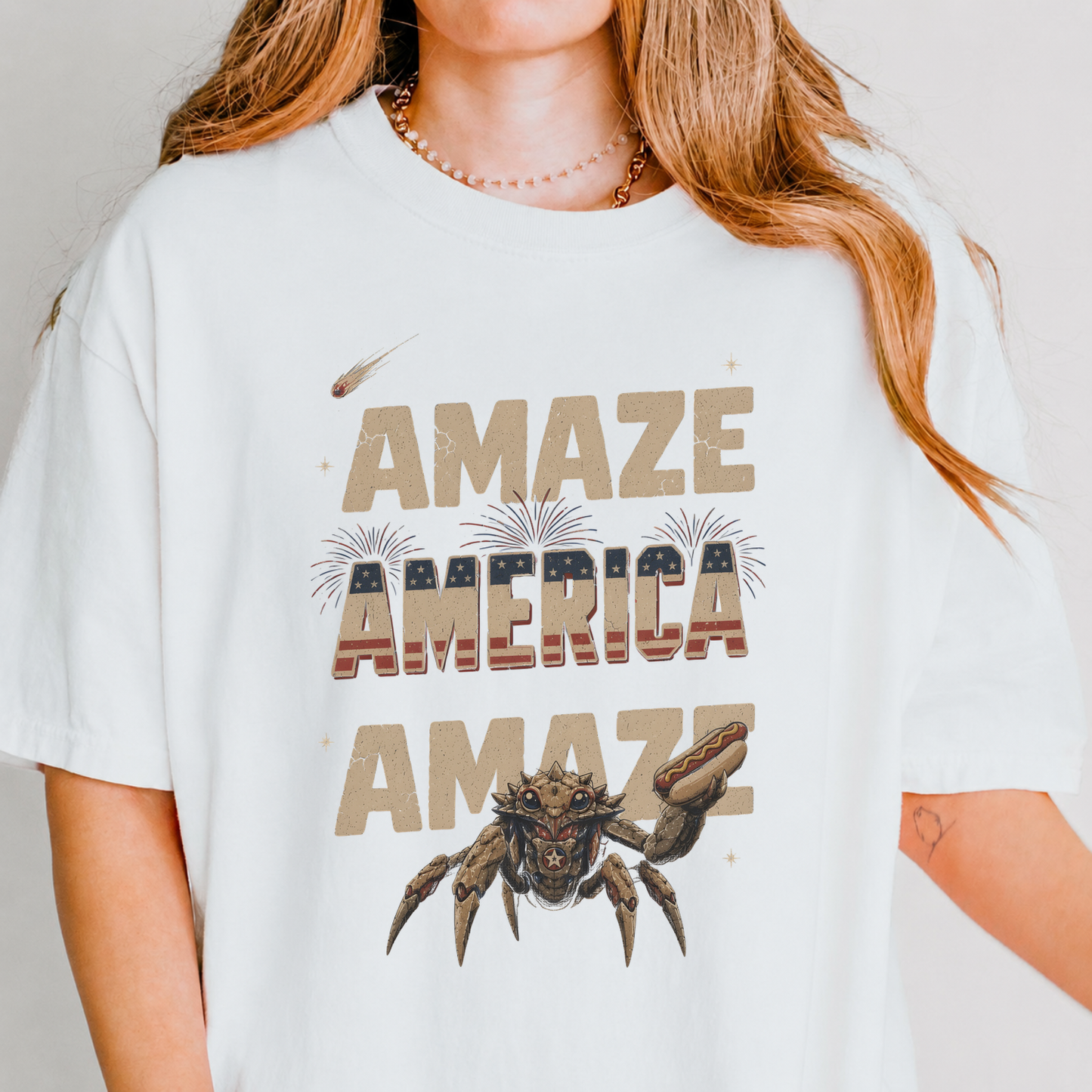 Amaze America Amaze Alien 4th of July Tee