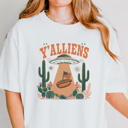 Y'alliens UFO 4th of July Tee