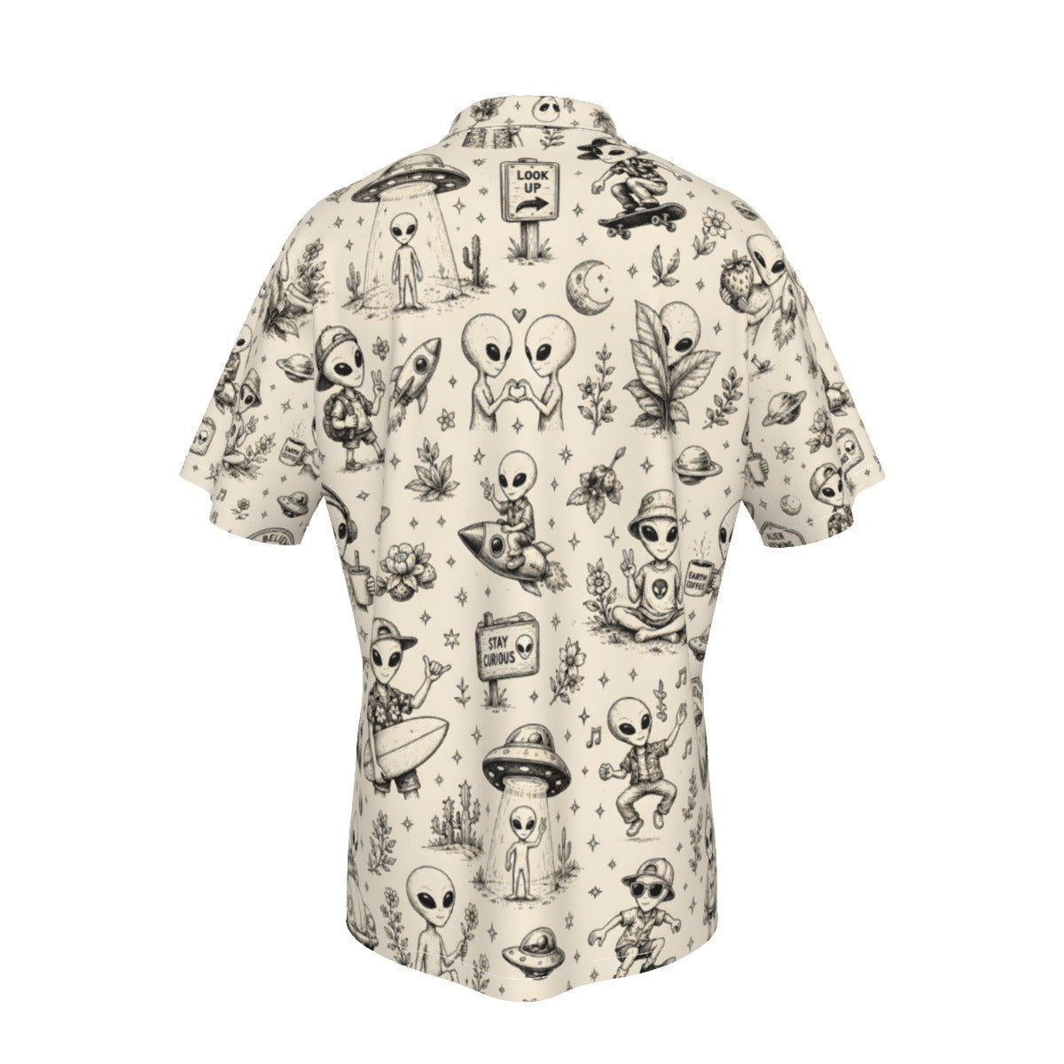 Alien Doodle Hawaiian Shirt