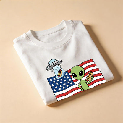 Take Me To Your BBQ Alien 4th of July Tee