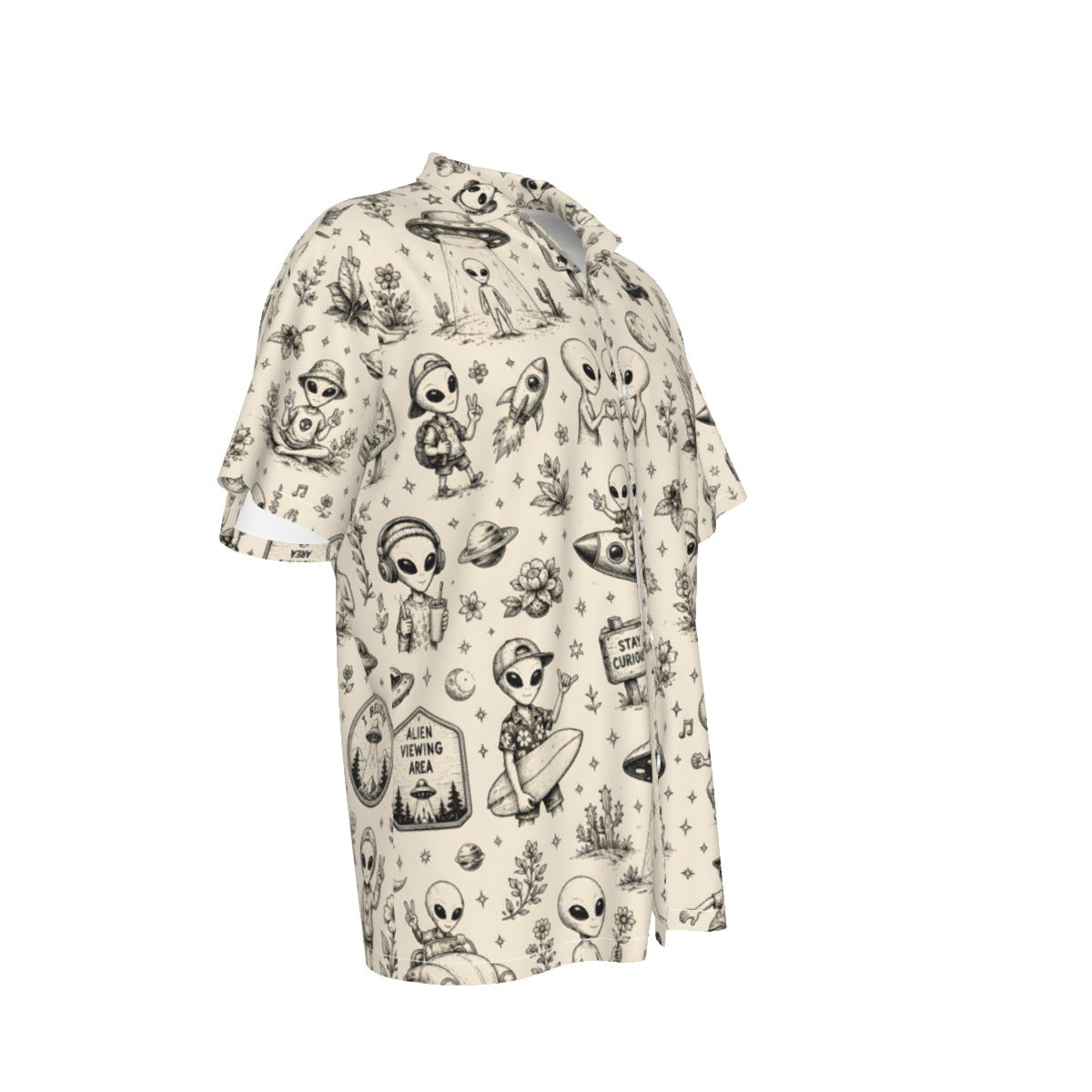 Alien Doodle Hawaiian Shirt