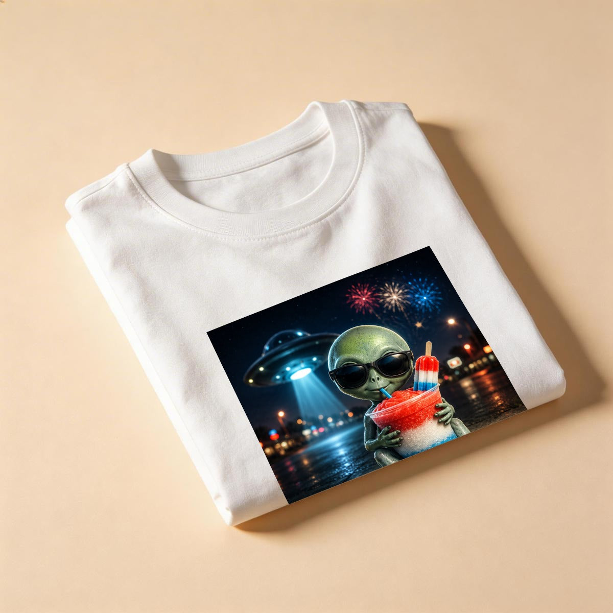 Area 51 Slushie Stop Alien 4th of July Tee
