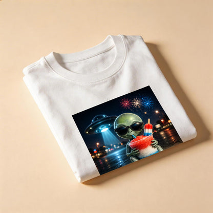 Area 51 Slushie Stop Alien 4th of July Tee