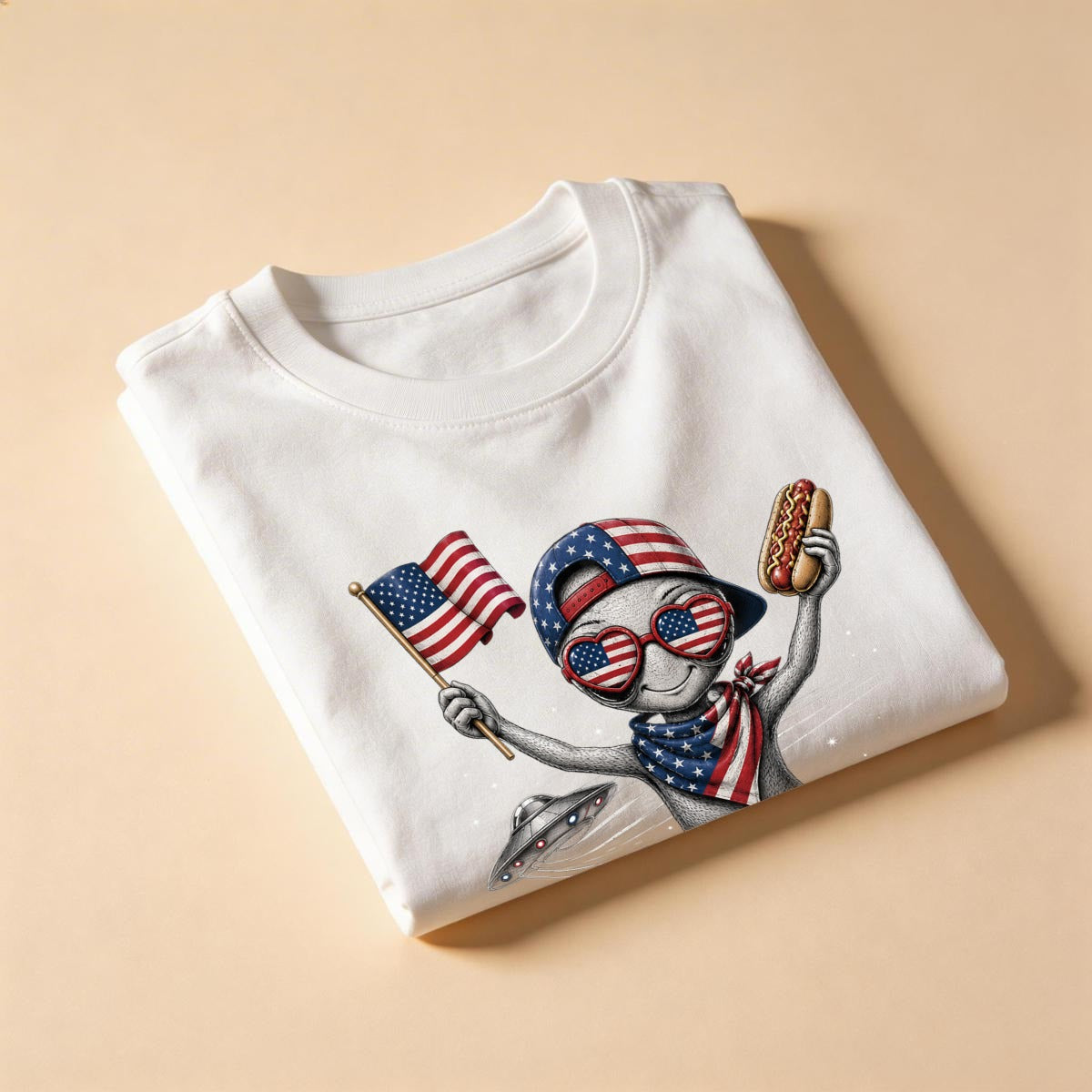 I'm American Funny Alien 4th of July Tee