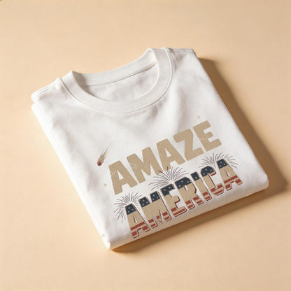 Amaze America Amaze Alien 4th of July Tee