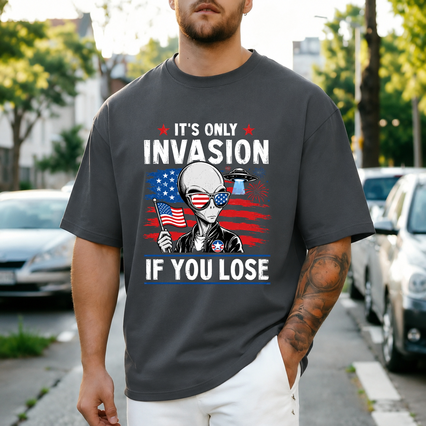It's Only Invasion If You Lose Alien Tee