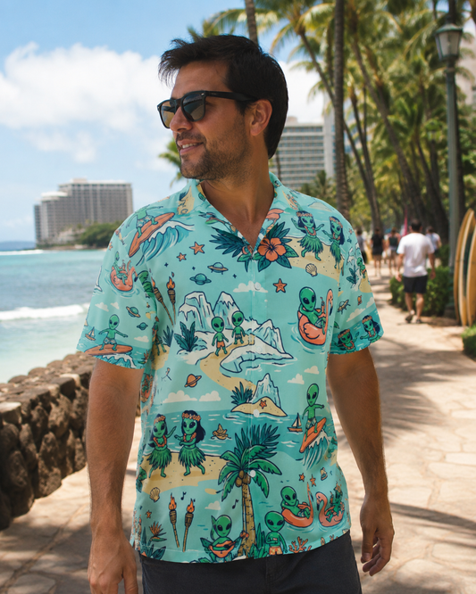 Alien Vacation Hawaiian Shirt