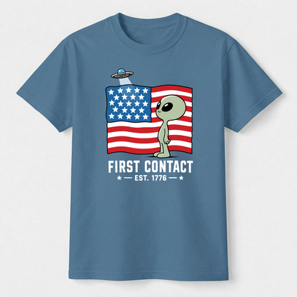 First Contact Est. 1776 Alien Tee