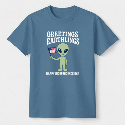 Greetings Earthlings 4th of July Tee