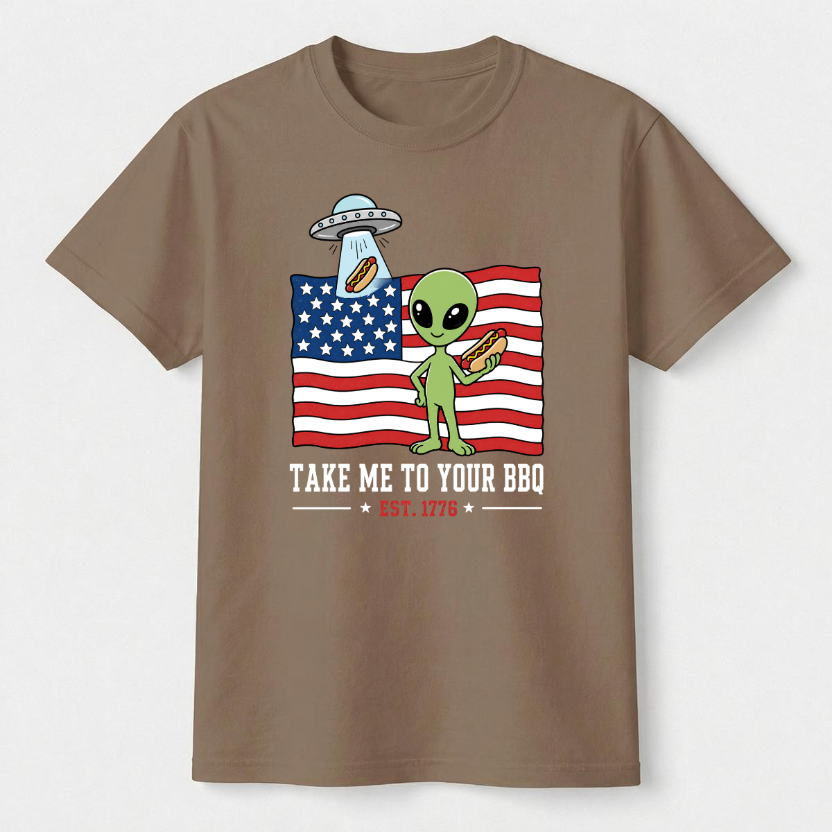 Take Me To Your BBQ Alien 4th of July Tee