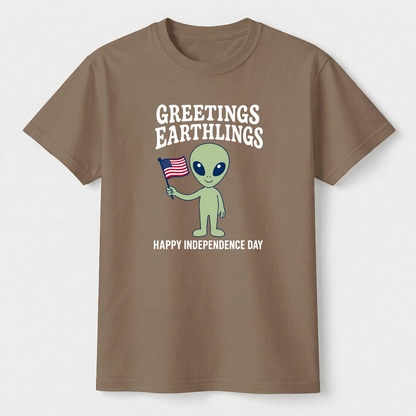 Greetings Earthlings 4th of July Tee