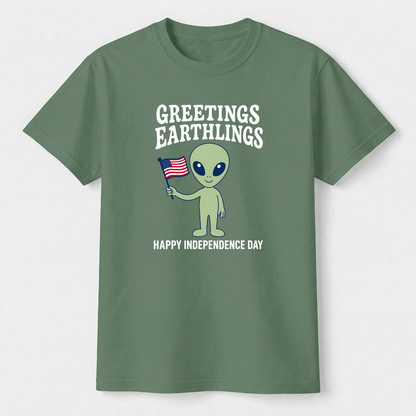 Greetings Earthlings 4th of July Tee
