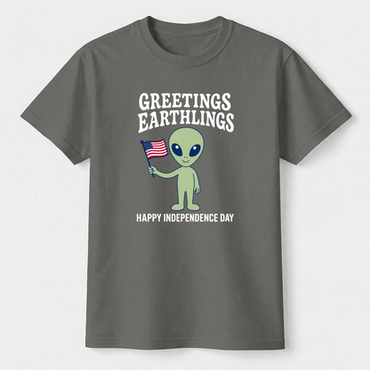 Greetings Earthlings 4th of July Tee