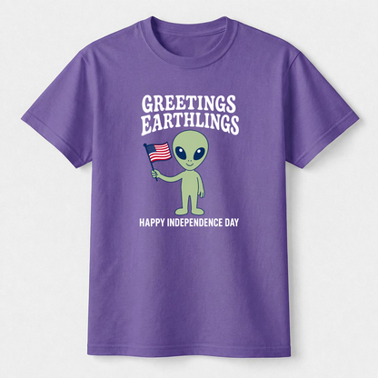 Greetings Earthlings 4th of July Tee